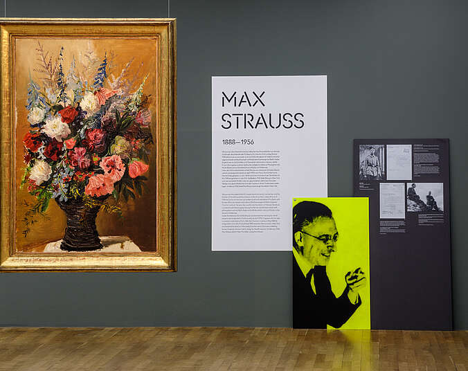 Ausstellungsansicht der Kunstaustellung im Zeppelin Musuem, Max Strauss im Fokus