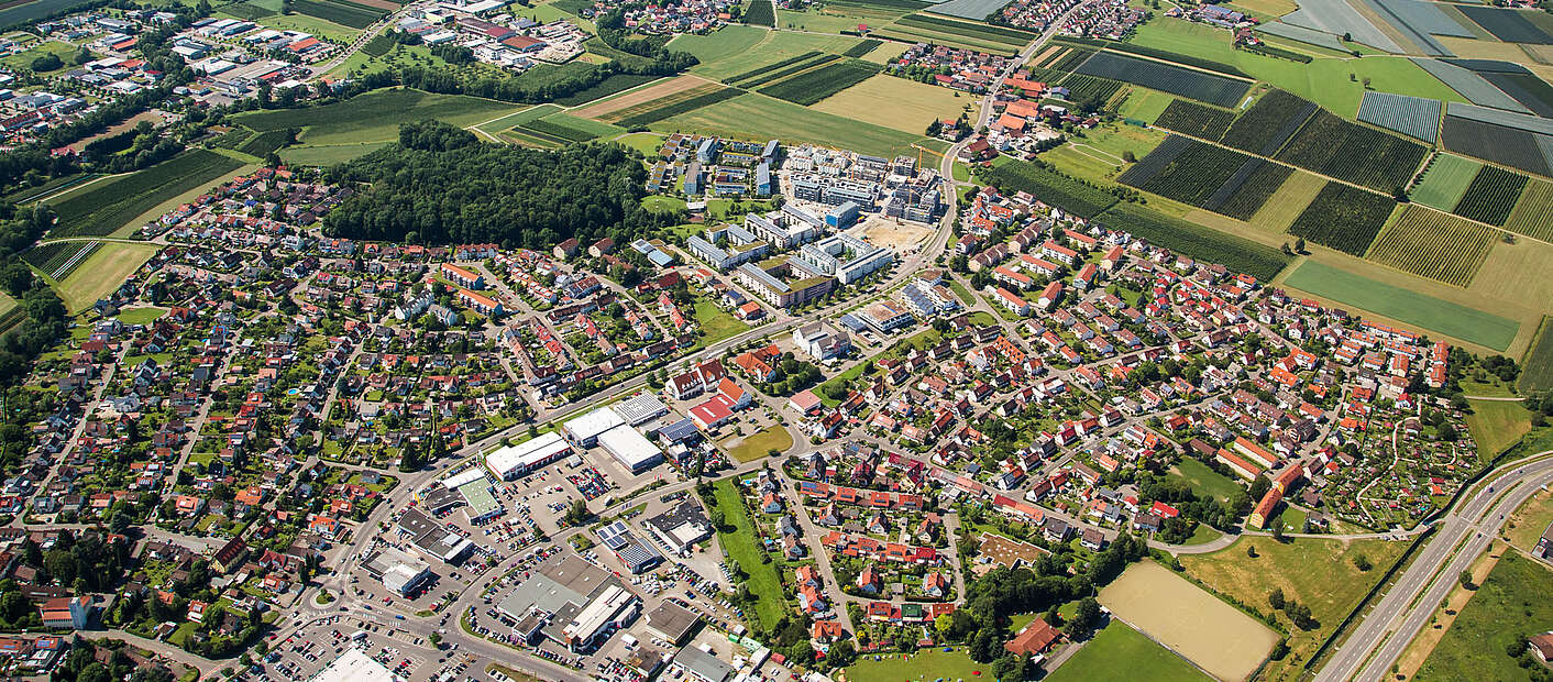 Luftbild des Stadtteils Allmansweiler