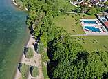 Freibad am See von oben