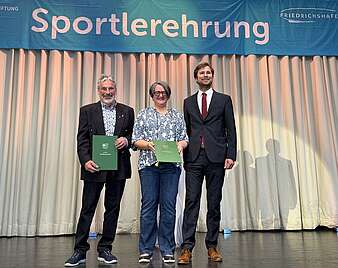 Alexandra Moosherr und Thomas Münzer auf der Bühne