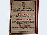 Das Sammelalbum „Albumo di Reklamo Marki di Societo Anonima Chokolada Tobler Bern Suisia” von 1930. 