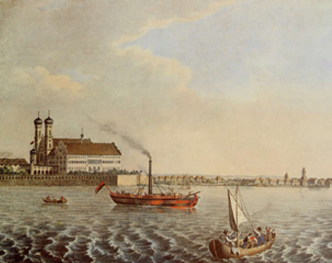 Das erste Bodensee-Dampfschiff auf dem Bodensee, die „Wilhelm“.(Foto: Stadtarchiv Friedrichshafen)