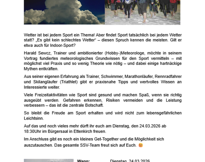 Wetter, Sport, Seminar