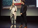 Publikumsgespräch mit Regisseur Gerald Igor Hauzenbeger zum Film "On the Border – Europas Grenzen in der Sahara"
V.l.n.r.: Moderatorin Jana Wolff, Regisseur Gerald Igor Hauzenberger

