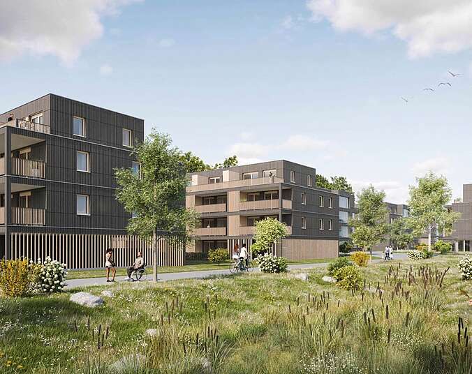 Quartier Lachenäcker Erweiterung Ost (Visualisierung: Plösser Architekten)